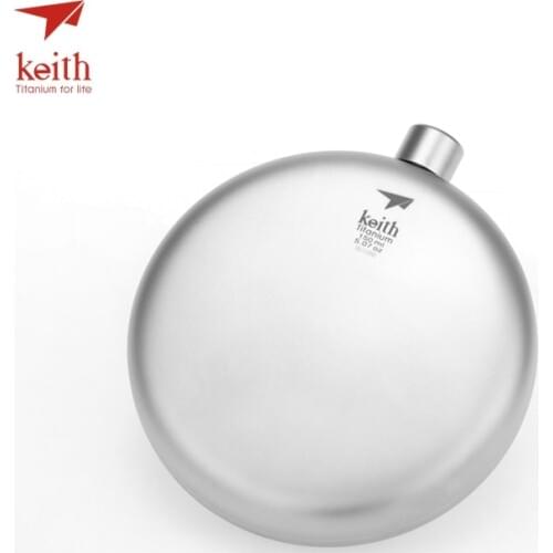 Keith Pure Titanium Hip Flask Flagon With Funnel Drinkware Outdoor Portable Sports Camping Hiking Ti9302