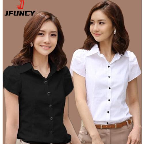 JFUNCY Black And White Blouses