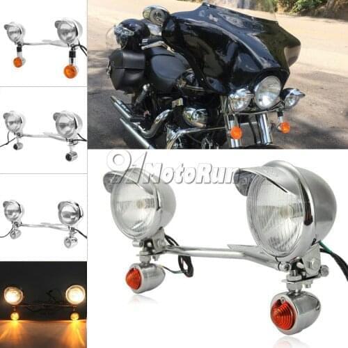 Motorcycle Passing Lights Bar Turn Signals Set For Yamaha V-Star XVS 650 950 1100 1300 Custom Silverado Road Star XV1600