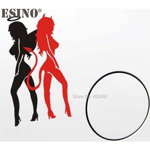 Creative Car Accessories Styling Sexy Girl Angels and Demons Beauty Lady Temptation Car Body Stickers Decorations Car Decal