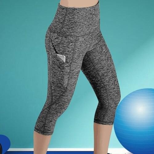 Leggings 3/4 Pants Female Capri Casual Pant Sporting Fitness High Waist Pants Side Pockets Design Sporting Leggings