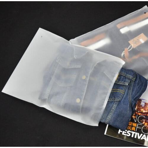 Zip lock Zipper Top frosted plastic bags for clothing, T-Shirt , Skirt retail packaging customized logo printing