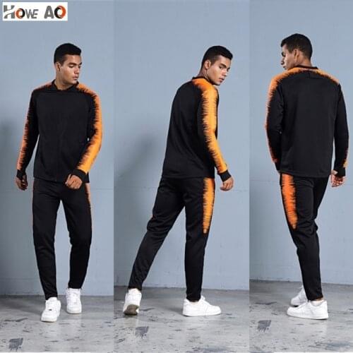 HOWE AO coat Adult Men Soccer Jerseys Set Jogging clothing jacket pants sports suit wear Running football Training Tracksuit