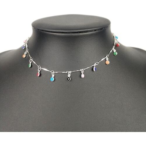 Necklace for Women Charm Colorful Nature Stone Chain Chockers Necklaces Handmade Party Jewelry collares Femme pendant necklace