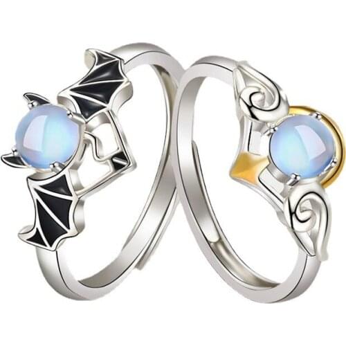 Men Womens Angel Devil Couple Rings Engagement Wedding Jewelry Anniversary Gift Lovers Jewelry Party Rings