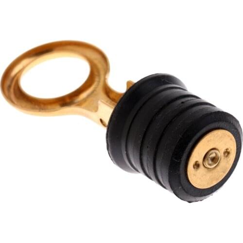 Marine Boat Garboard Brass Snap Handle Drain Plug Drainer Stopper Thread Bung