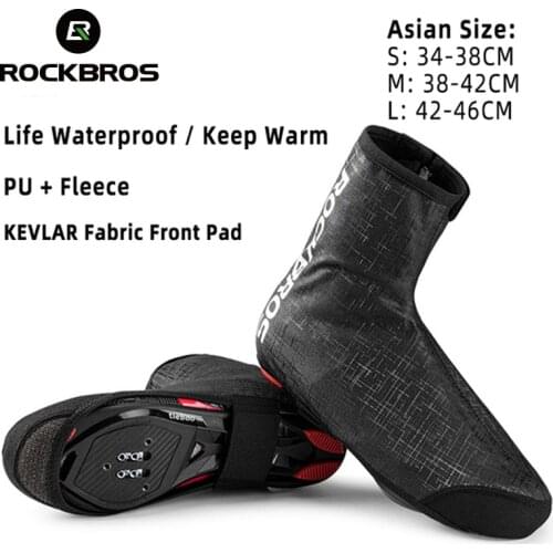 ROCKBROS ike Shoes Covers Cycling Shoes Cover Waterproof Windproof Thermal Warm BReflective Riding Bicycle Winter Overshoes