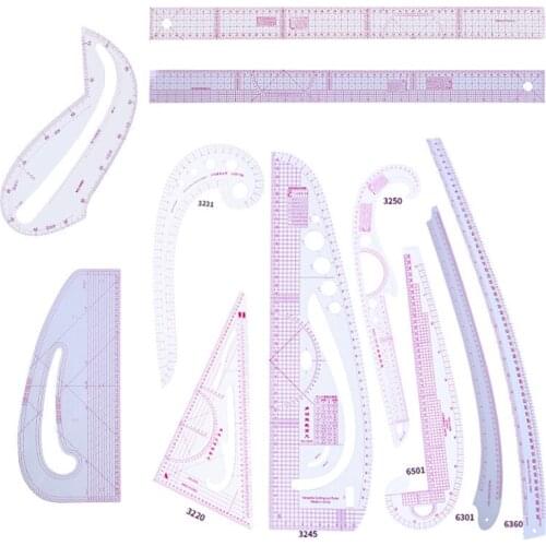 DIY Sewing Sleeve Curve Patchwork Ruler Measure Dressmaking Tailor Transparent Drawing Template Garment Cutting Pattern Ruler