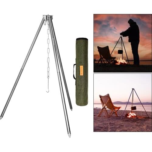 Camping Picnic Cooking Tripod for Fire ing Pot Outdoor Campfire Cookware Picnic Cooking Stove Pot Grill Camping Hiking Tools