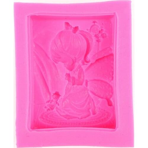Angel girl praying Handmade soap mould chocolate cake decorating tools DIY baking fondant silicone mold F0445