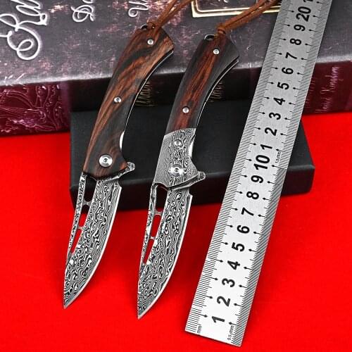 Folding Knife Tactical Survival Knives Hunting Camping EDC Multi High Hardness Damascus Steel Military Outdoor Pocket Knifes