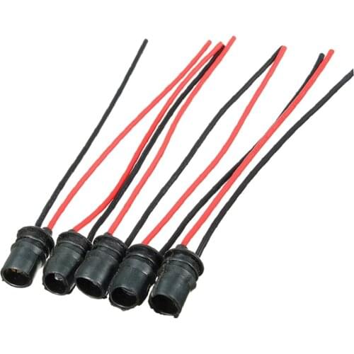 5x W5W 147 501 194 168 T15 LED Bulbs Sockets Adapter + Copper Wire for Cars, Bikes, Trucks, Trailers, Boats, Caravans