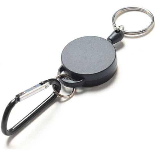 Telescopic Key Ring Anti-Lost Anti-Theft Nylon Wire Rope Elastic Keychain with Key Ring Hooks Keychain Outdoor Safety Buckle