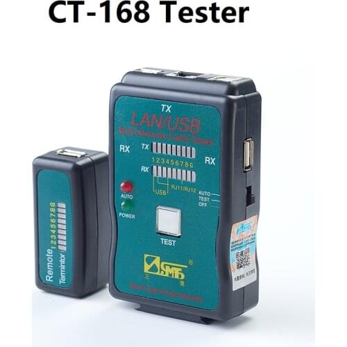 High Quality CT-168 Multi-modular Ethernet Lan Cable Tester RJ11 RJ12 RJ45 USB BNC Cable Tester