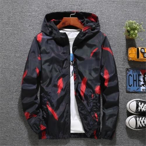 Windbreaker Jacket Men Autumn Fashion Jacket Men Hooded Casual Jackets Male Jacket Coat Men Thin Coat Outwear