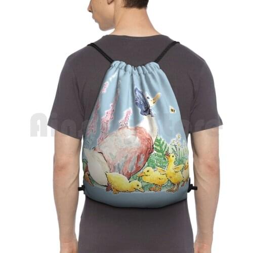 Jemimah Puddle-Duck-Beatrix Potter Backpack Drawstring Bags Gym Bag Waterproof Jemimah Jemima Puddle Duck Duck Puddle