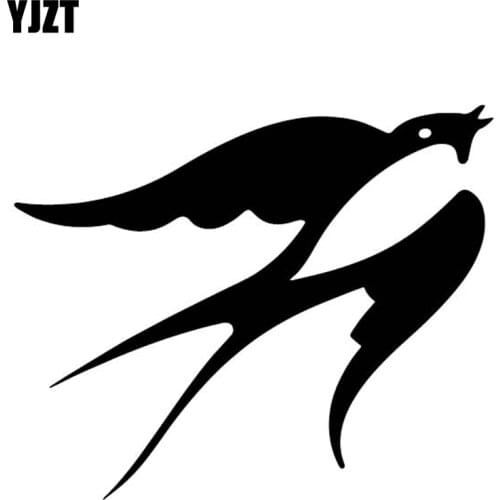 YJZT 15.6CM*12.8CM Swallow Decor Pattern Car Sticker Vinyl Decal Accessories Car Trunk Black/Silver C4-2291