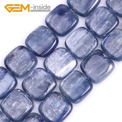 12mm 14mm 16mm 18mm GEM-inside Natural Kyanite Square Shape Flat Loose Beads For Jewelry Making DIY 15 Inches New Popular
