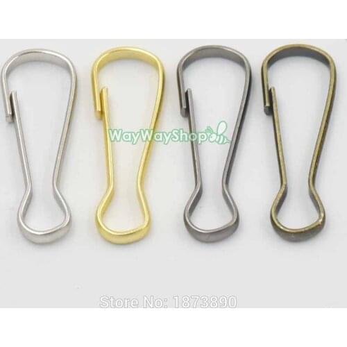 150 PCS 1" 25mm Purse Zipper Pulis Spring Hook Snap Lanyard Zipper pull Nickle-Black Gold Nickle Bronze Mix-color choice