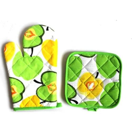 2Pcs Kitchen Tool Heat Insulated Pad Kitchen Tool Non-slip Microwave Oven Glove Cotton Heat Resistant Baking Gloves