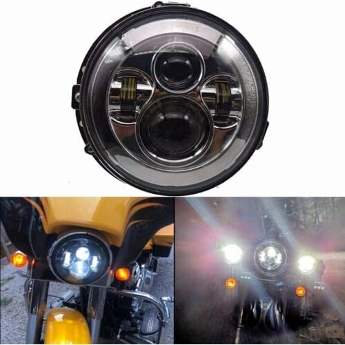 7 inch LED Headlights 40W Mounting Bracket DOT Motorcycle Headlight Kit for Harley Street Glide Road King Electra Glide Tri Cvo