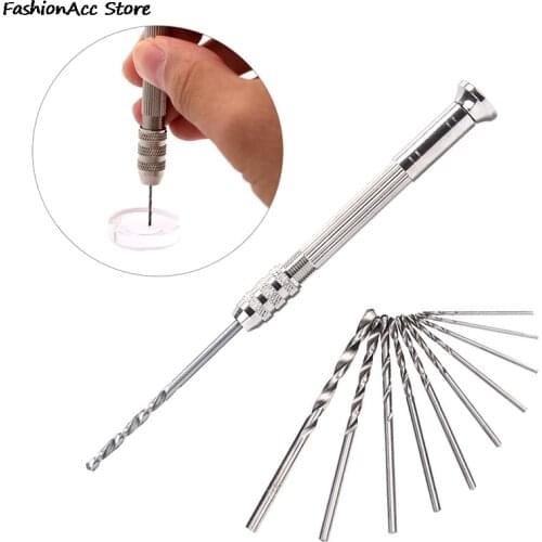 1 Set Metal Good Quality Hand Drill Equipments Resin Mold Tools And Handmade Jewelry Tool With 0.8mm-3.0mm Drill Screw