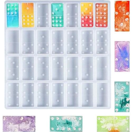 DIY Domino Resin Molds, 1 Set of 28 Cavities Domino Molds for Resin Casting, Domino Epoxy Resin Molds Silicone Domino Game Mold