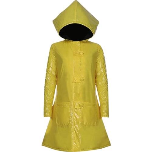 Little Nightmares 2 Six Cosplay Costume Yellow Raincoat Halloween Carnival Suit