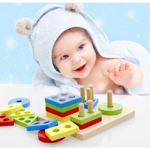 Geometric Classification Board Montessori Educational Wooden Baby Toys Children Child Puzzle Construction Toys Best Gifts M27