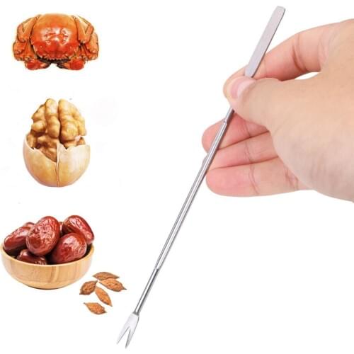 Lobster Crab Needle Fork Walnut Mini Crowbar Seafood Tools Stainless Steel Claws Sheller Gadgets Mulitfunction Fruit Fork