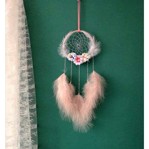 Creative Flower Dreamctcher Feather Wall Hanging Decoration Home Decor Craft Gift