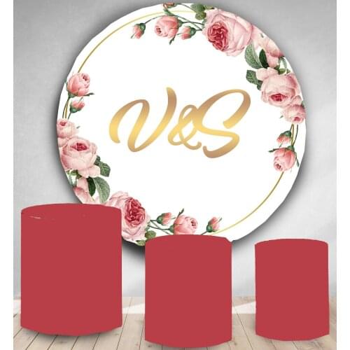 Bridal shower backdrop Round Panel circle background wedding flower party decoration candy dessert table banner customize text