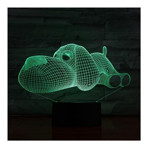 Dog Lamp 3D Night Light Kids Toy LED 3D Touch Table Lamp 7 Colors Flashing LED Light Christmas Decorations for Home 1452