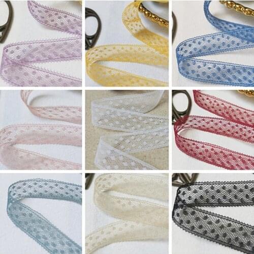 10 Meters/lot Width 1.5cm Colorful Inelastic Lace Applique Trim Ribbon Handicraft DIY Hair Band Accessories Flower Decoration