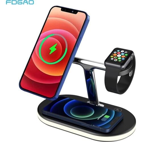 Magnetic Wireless Chargers 15W Fast 3 in 1 Charging Station for Magsafe iPhone 12 pro Max for Apple iWatch 6 5 4 3 2 Airpods pro