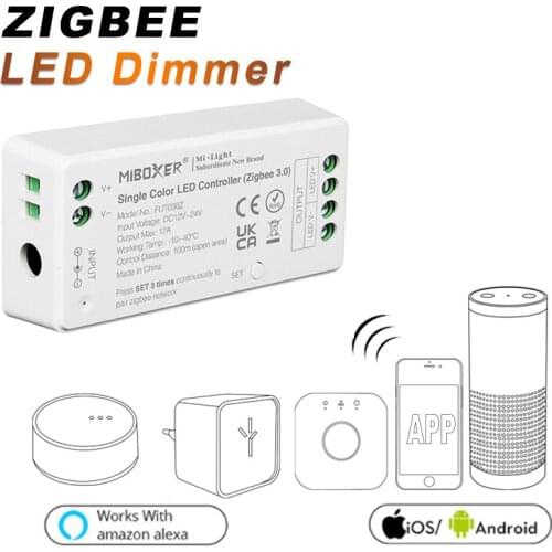 MiBOXER ZIGBEE Smart LED Controller Dimmer Strip Controller DC12/24V ZLL Standard LED App Voice Control Work With Echo Plus