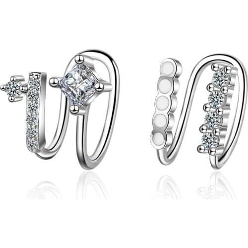 Fashion Korean Clip On Earrings For Women 925 Sterling Silver Ear Cuff Jewelry Girls pendientes mujer