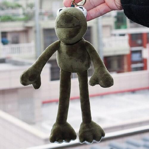 Stuffed Toy Long-legged Frog Keychain Cute Car Pendant Plush Doll Ins Schoolbag Pendant Small Kid Birthday Gift Wedding Bouquet