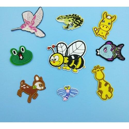 Cute Small Animals Sticker Children Clothes Fabric Embroidered Motif Diy Applique Decorative Iron on Patch