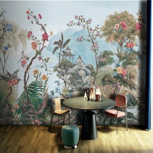 Milofi custom mural wallpaper 3D retro American courtyard tropical plant art background wall decoration mural wallpaper