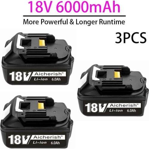 100% New Makita 18V 6Ah 6000mAh Lithium Ion Rechargeable Battery Power Tool For BL1840 BL1850 BL1830 BL1860B LXT400