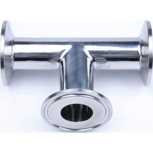 OD 1-1/2'' 38.1mm Sanitary Tri Clamp Tee 3 way 304 Stainless Steel Sanitary Ferrule Tee Connector Pipe Fitting