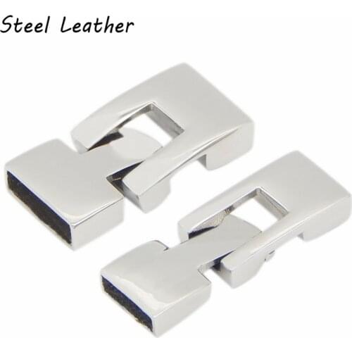 20pcs/lot engrave logo hole:10X3/14.1*4mm Stainless Steel Necklace Bracelet Ends Beads Caps Clasp Fine Jewelry Making Buckles