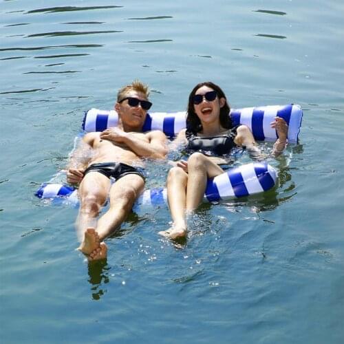 Floating Water Hammock Float Lounger Floating Toys Inflatable Cooling Bed Chair Swimming Pool Foldable Inflatable Hammock Bed