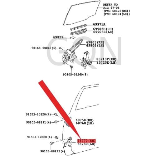 Right rear door lower hinge assembly 2002-Toy ota TOY OTA XAI STP ASS OSE TTE HAR RI ER rear door lower hinge R