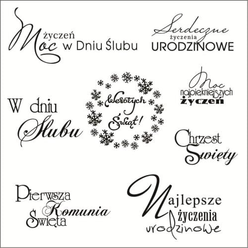 Polish language Transparent Clear Silicone Stamp/Seal for DIY scrapbooking/photo album Decorative clear stamps