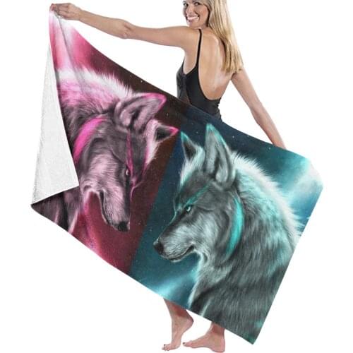 Towel luxury super absorbent and quick-drying super large bath towelHarajuku Cool Wolf super soft hotel bath towel