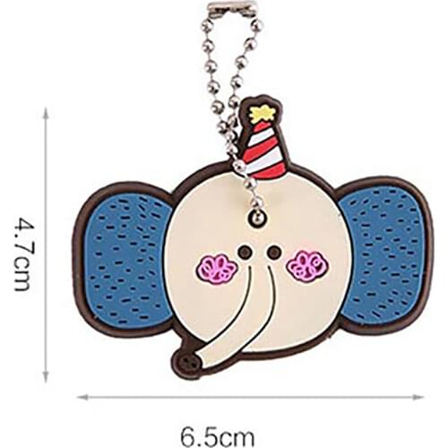 Cute Cartoon Design Key Protective Cover Silicone Keychain Girls/Boys School Bag Pendant Portable Keyring Protection Stationery