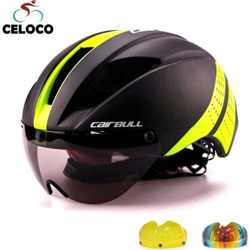 Ultralight 280g Goggles Bicycle Helmet Road Bike Sports Safety In-Mold Helmet Riding Mens Speed Airo Time-Trial Cycling Helmet