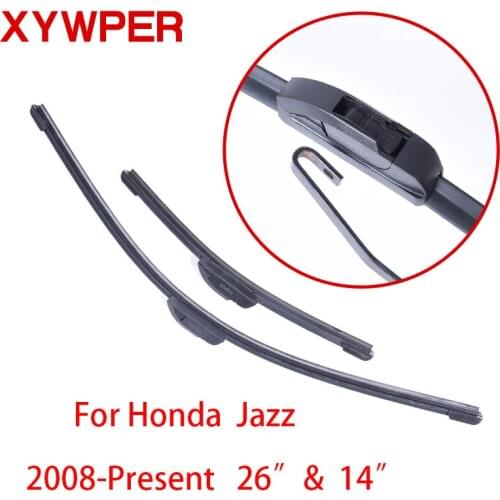 XYWPER Wiper Blades for Honda Jazz 2008 2009 2010 2011 2012-present 26"&14"Car AccessoriesSoft Rubber car windscreen wipers